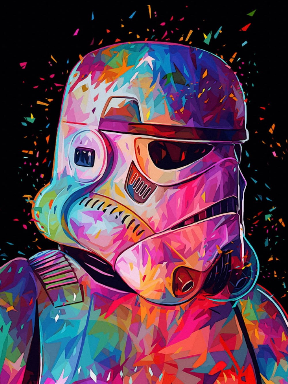 Stormtrooper 30 x 40cm contiene DIAMANTE GELATINA BRILLANTE EN LA OSCURIDAD, AB Y POLVO DE HADA