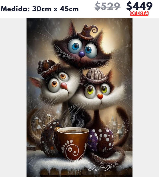 Gatitos y cafe 30 x 45 | Aparta con $100 / Resta $350