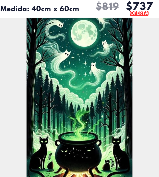 noche de gatos y fantasmas 40 x 60 | Aparta con $100 / Resta $637