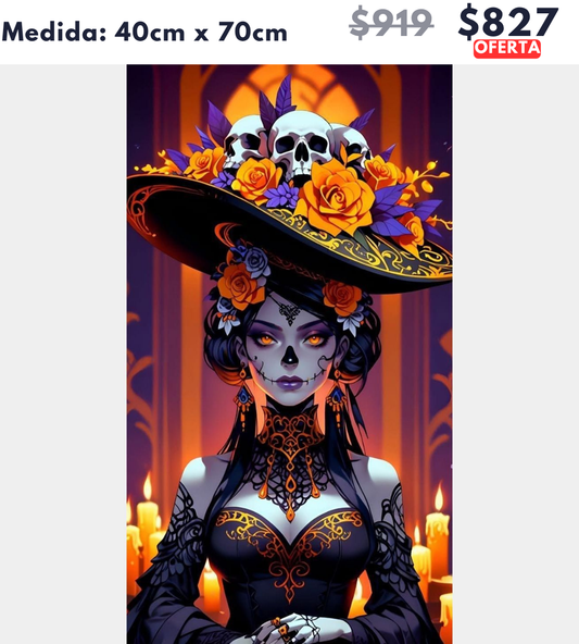 catrina con flores 40 x 70 | Aparta con $100 / Resta $727