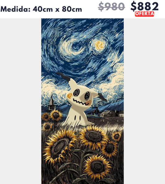 noche estrellada con mimikyu 40 x 80 | Aparta con $100 / Resta $782