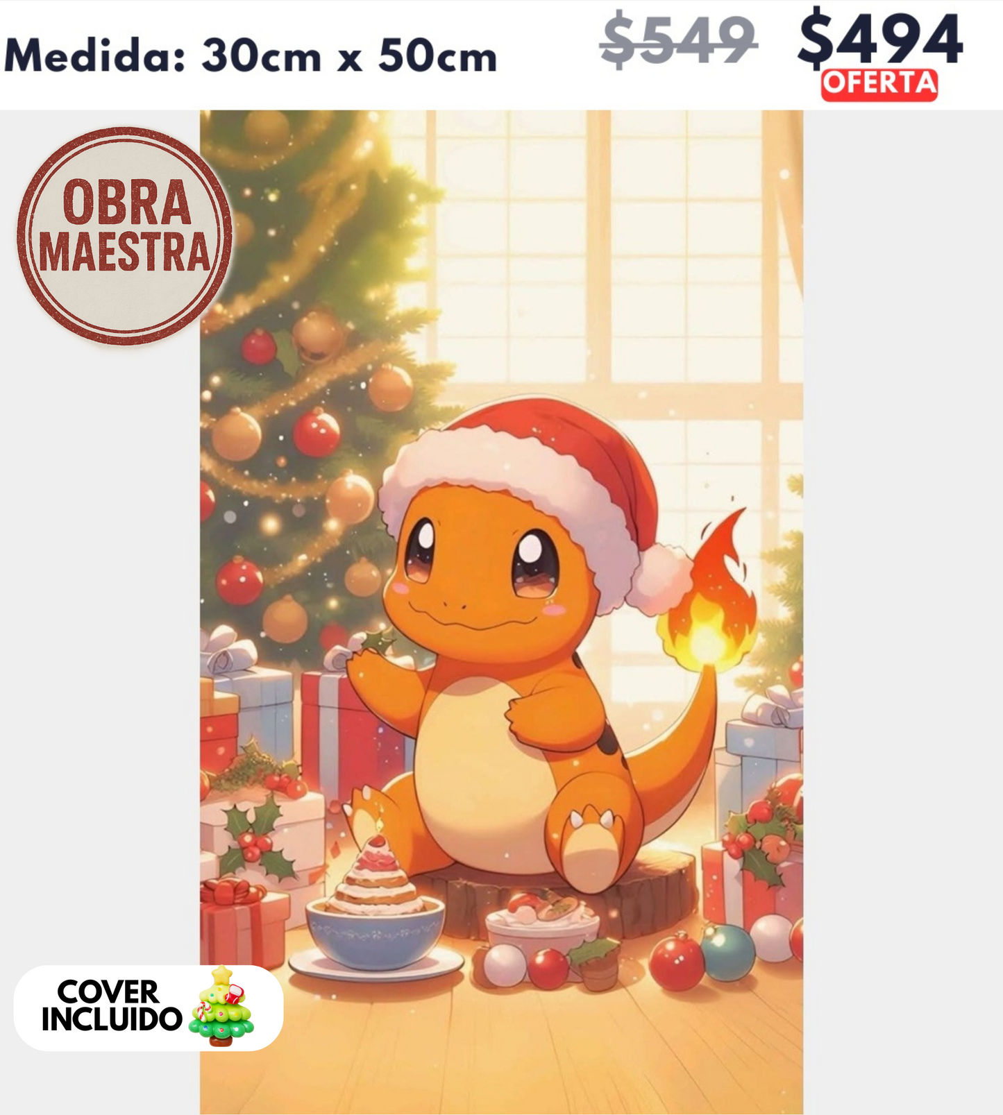 pokemon navideño 30 x 50 OBRA MAESTRA | Aparta con $100 / Resta $394