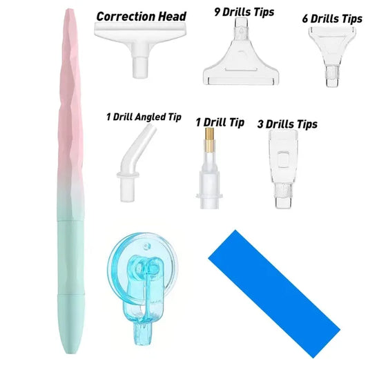 Pluma rosa y azul claro multiplacer y rueda aplicadora