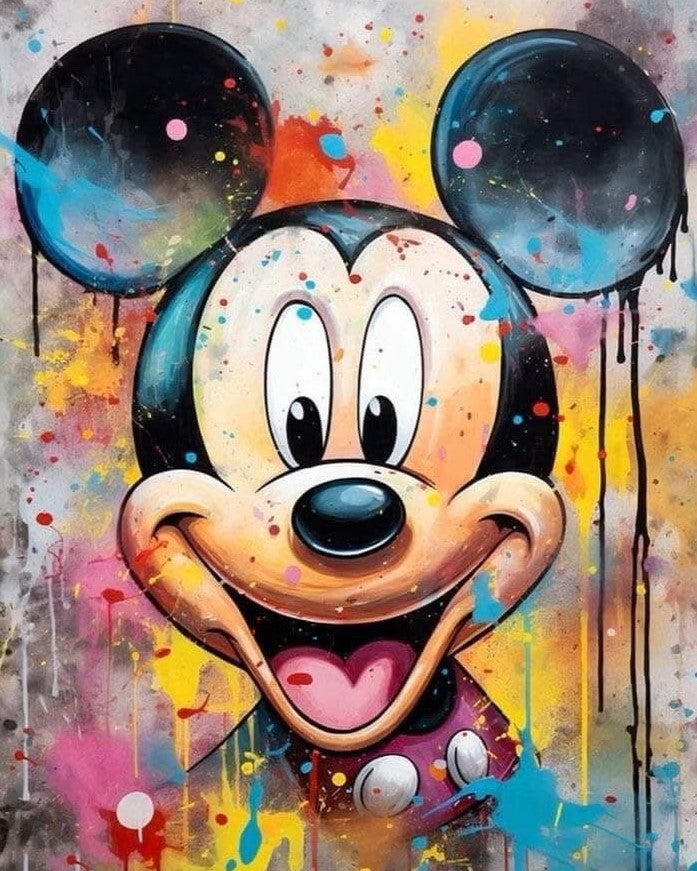 Mickey colores 40 x 50 contiene Diamante gelatina brillante en la oscuridad, ab y polvo de hada