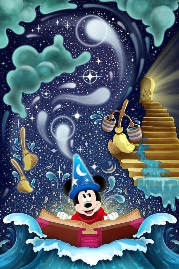 Mickey 40 x 60 contiene Diamante gelatina brillante en la oscuridad, ab y polvo de hada