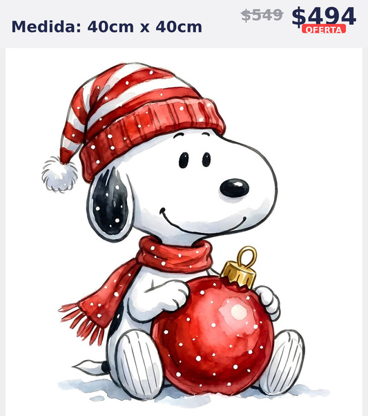 snoopy esfera navidena 40 x 40 | Aparta con $100 / Resta $339
