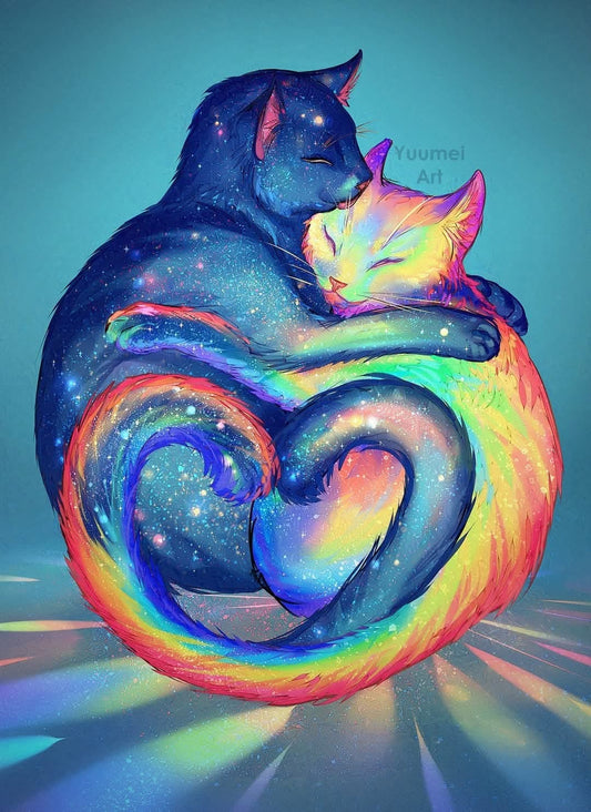 Gatos abrazados | 40 x 50 cm