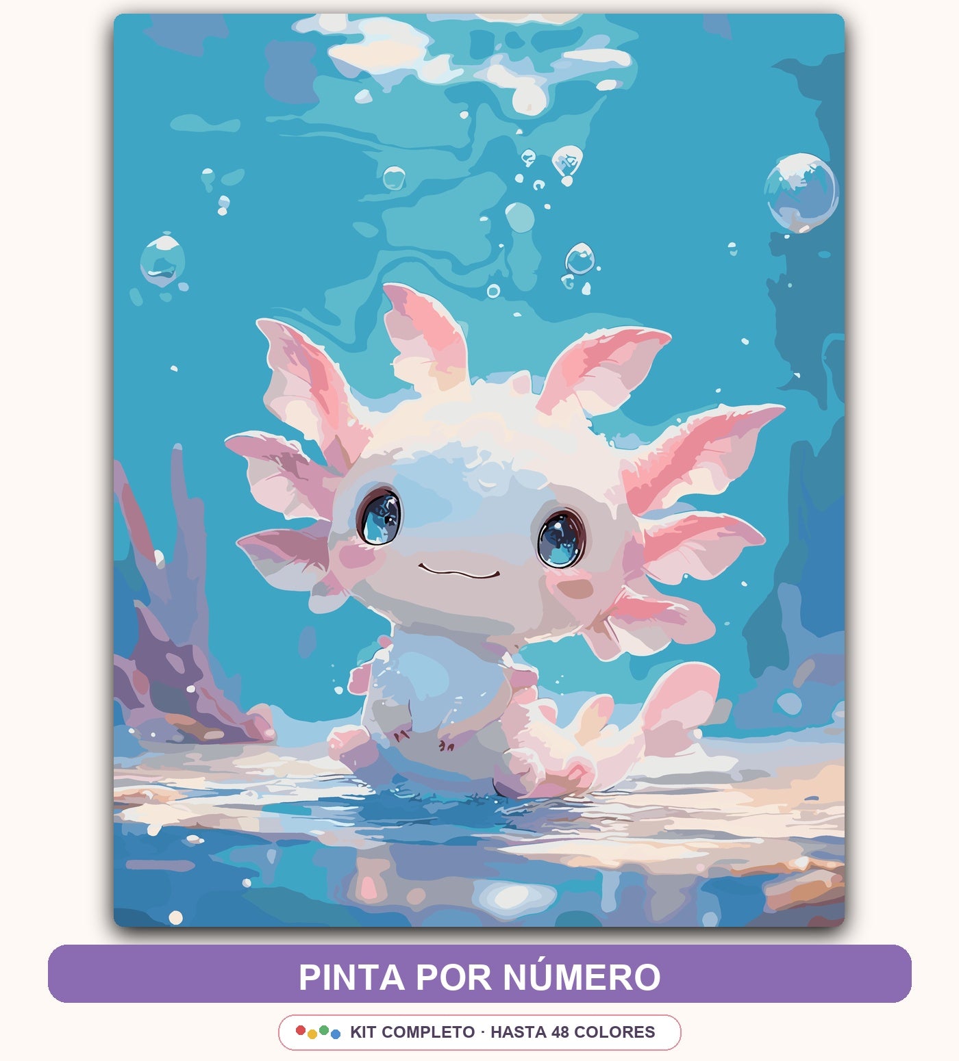 Ajolote Azul en el Agua | 40 x 50 cm