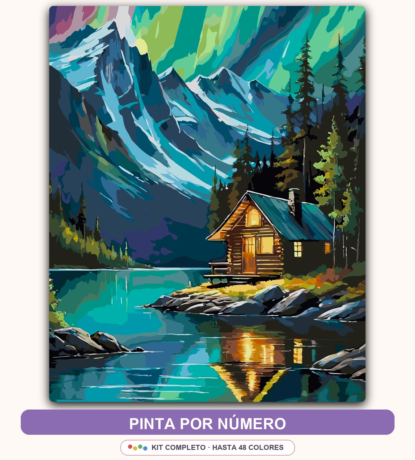 Cabaña en el Lago Azul | 40 x 50 cm