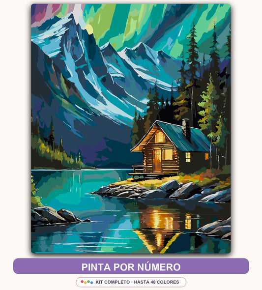 Cabaña en el Lago Azul | 40 x 50 cm