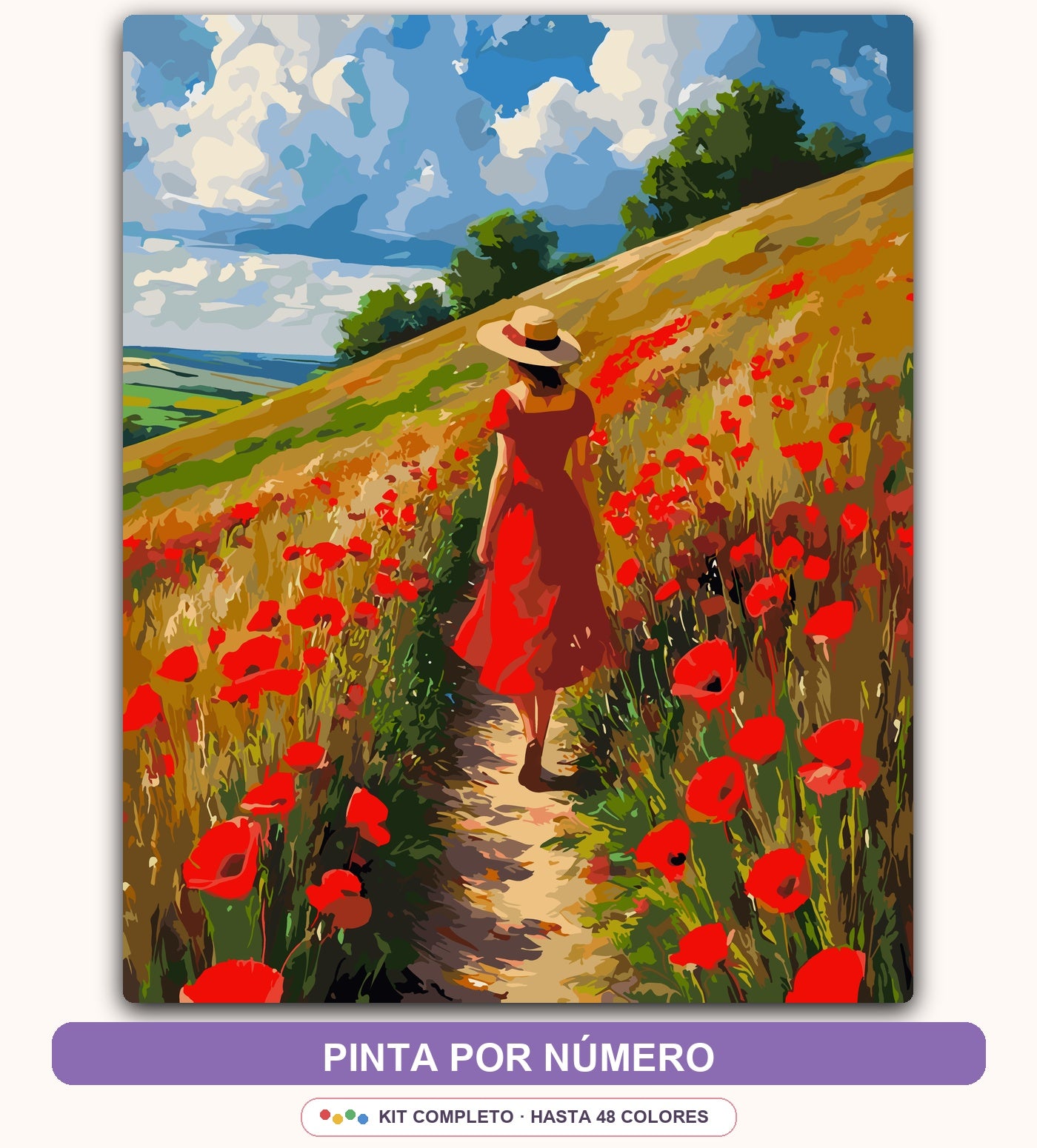 Camino de Flores Rojas | 40 x 50 cm