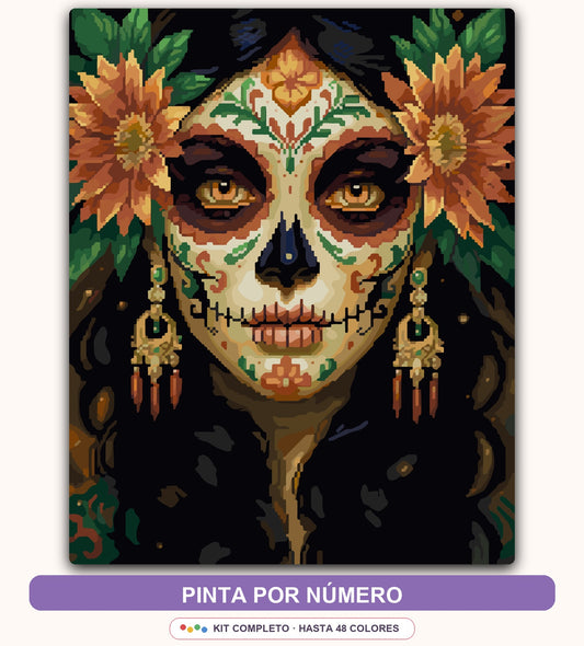 Catrina con Girasoles | 40 x 50 cm