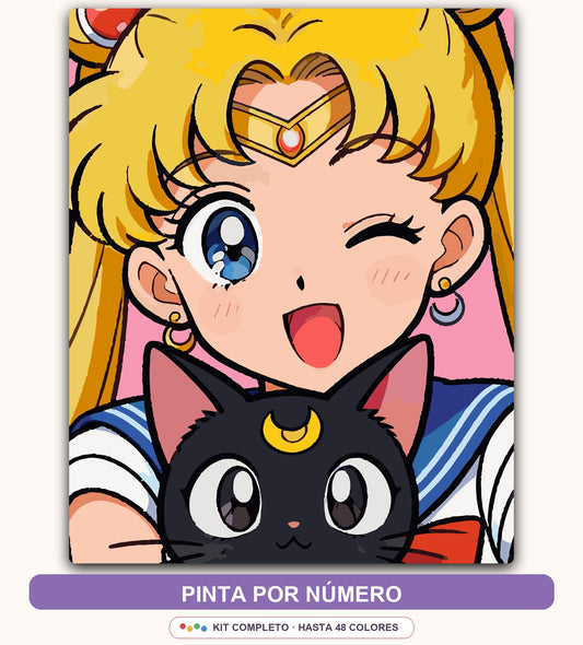 Chica Mágica con Gato | 40 x 50 cm