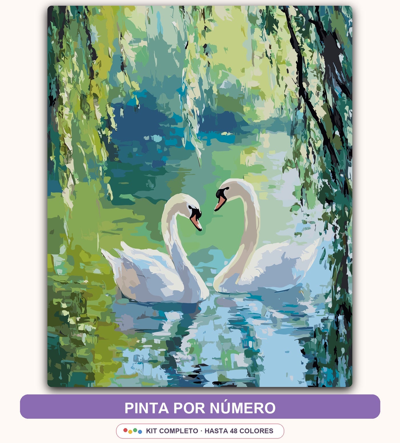 Cisnes en el Lago | 40 x 50 cm