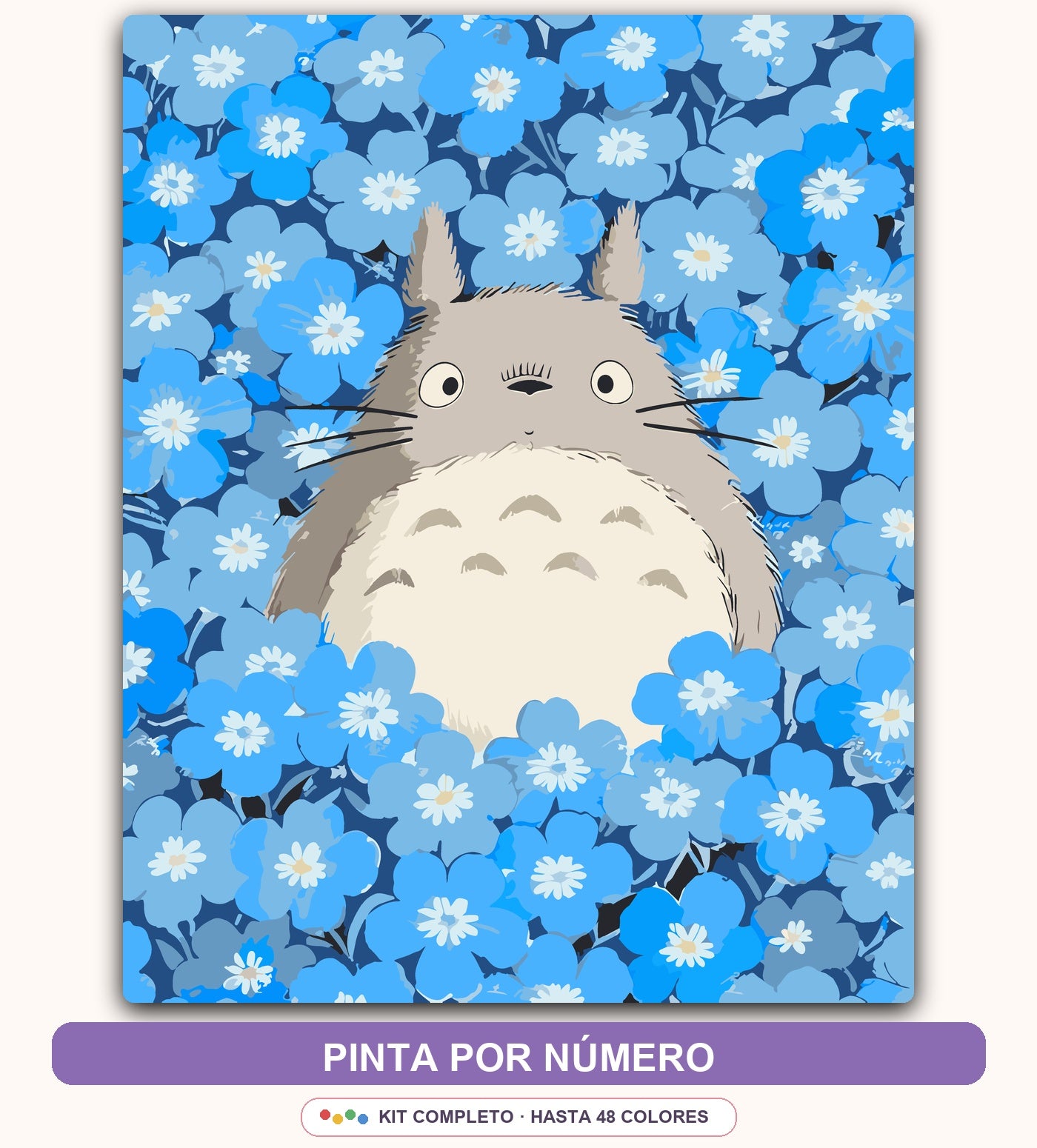 Duende Gris entre Flores Azules | 40 x 50 cm