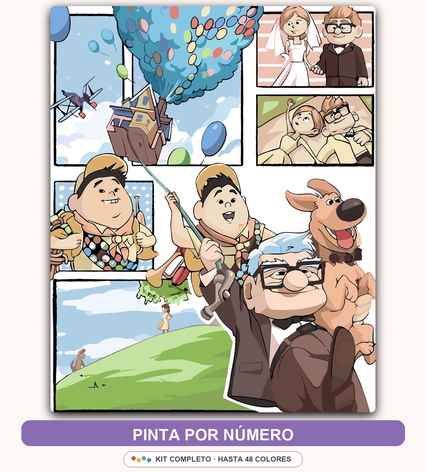 Familia de Aventuras y Globos | 40 x 50 cm