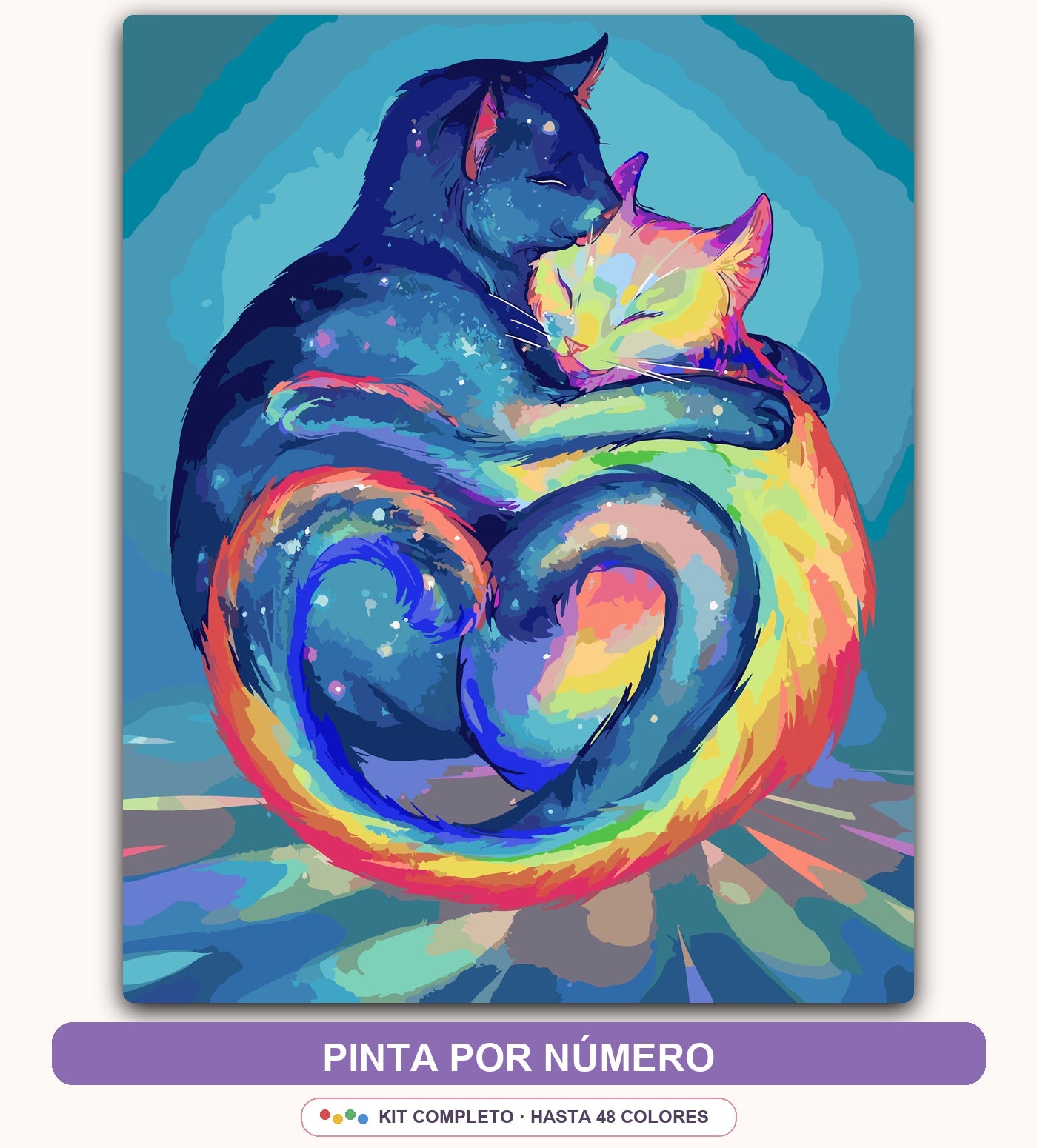Gato Corazón Galactico | 40 x 50 cm