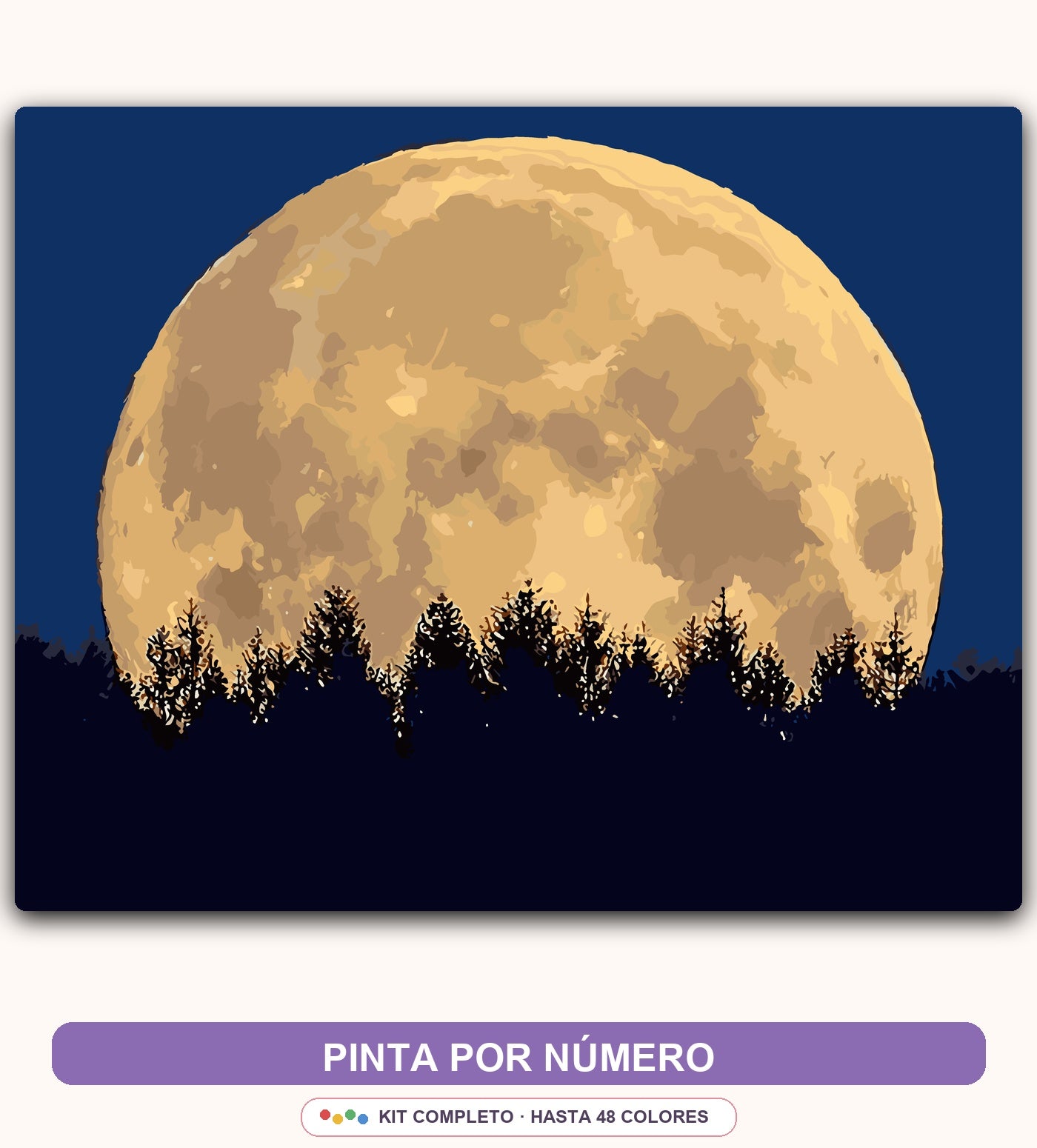 Luna Dorada sobre el Bosque | 40 x 50 cm