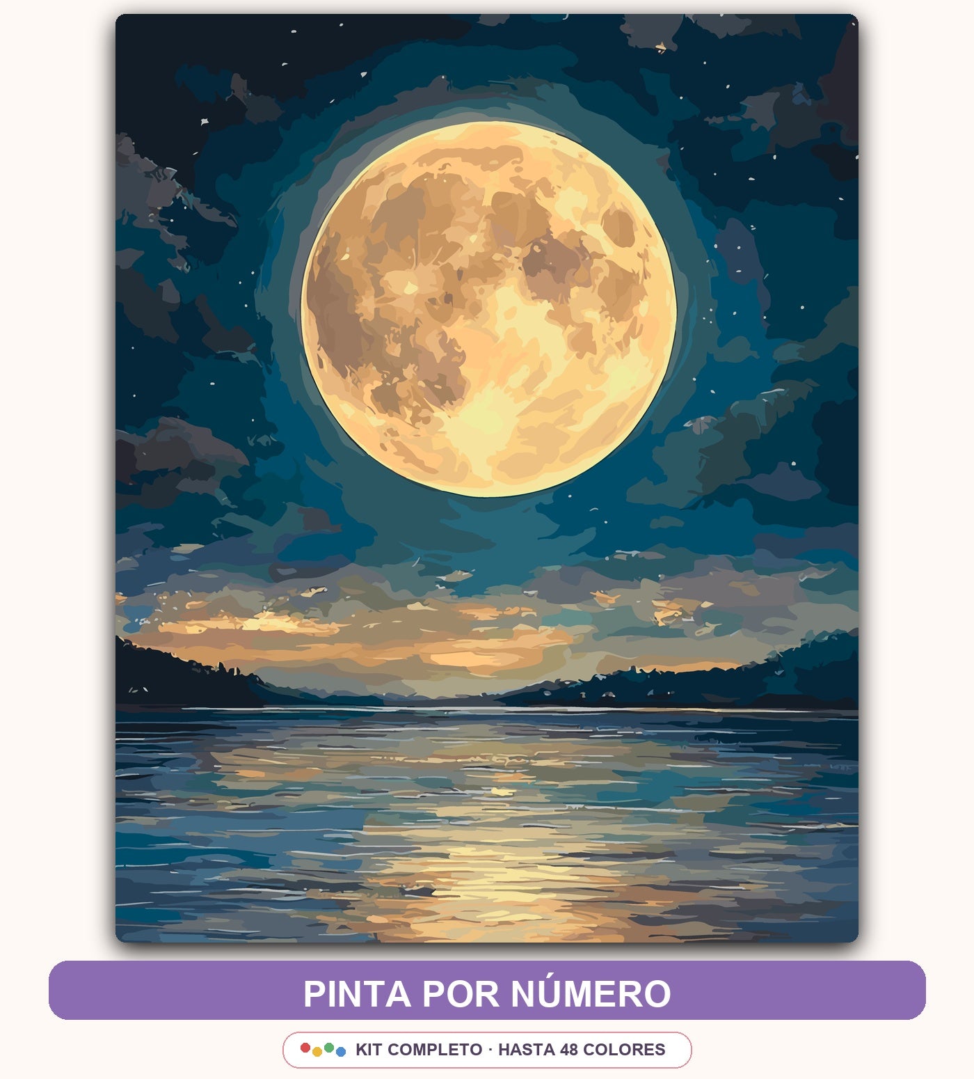 Luna Llena sobre el Mar | 40 x 50 cm