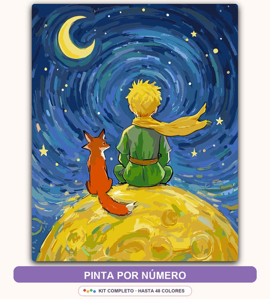 Niño en Planeta Estrellado | 40 x 50 cm