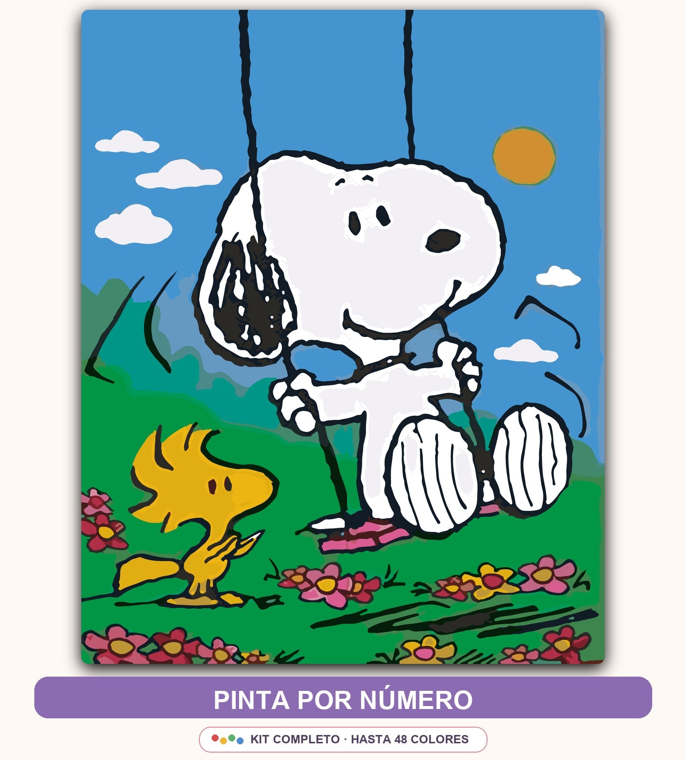 Perrito Blanco con Pajarito | 40 x 50 cm