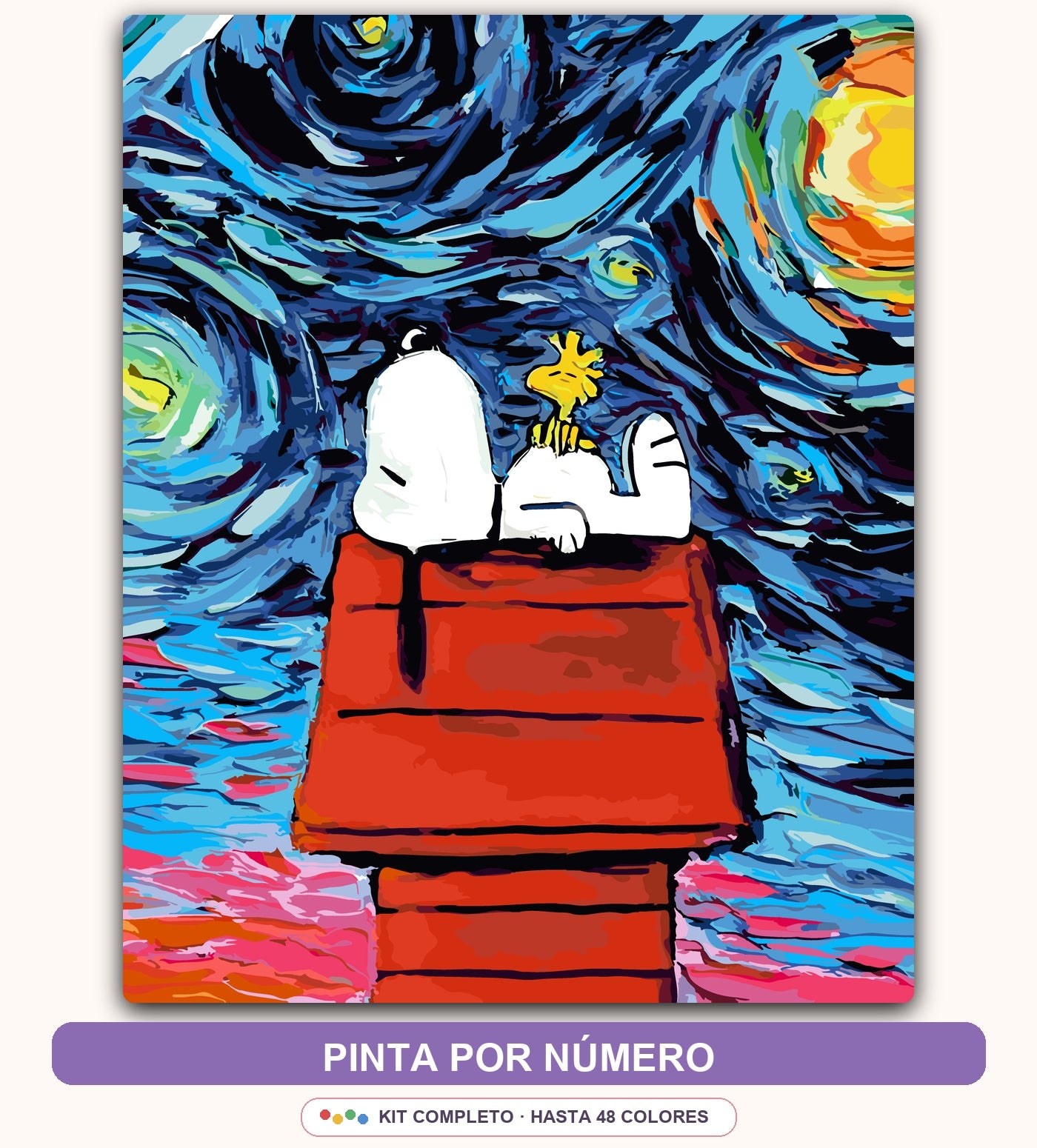 Perrito en Noche Estrellada | 40 x 50 cm