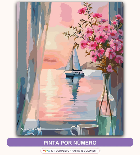 Ventana al Atardecer Marino | 40 x 50 cm
