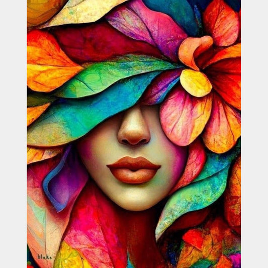 Mujer Hojas | 40 x 50 cm
