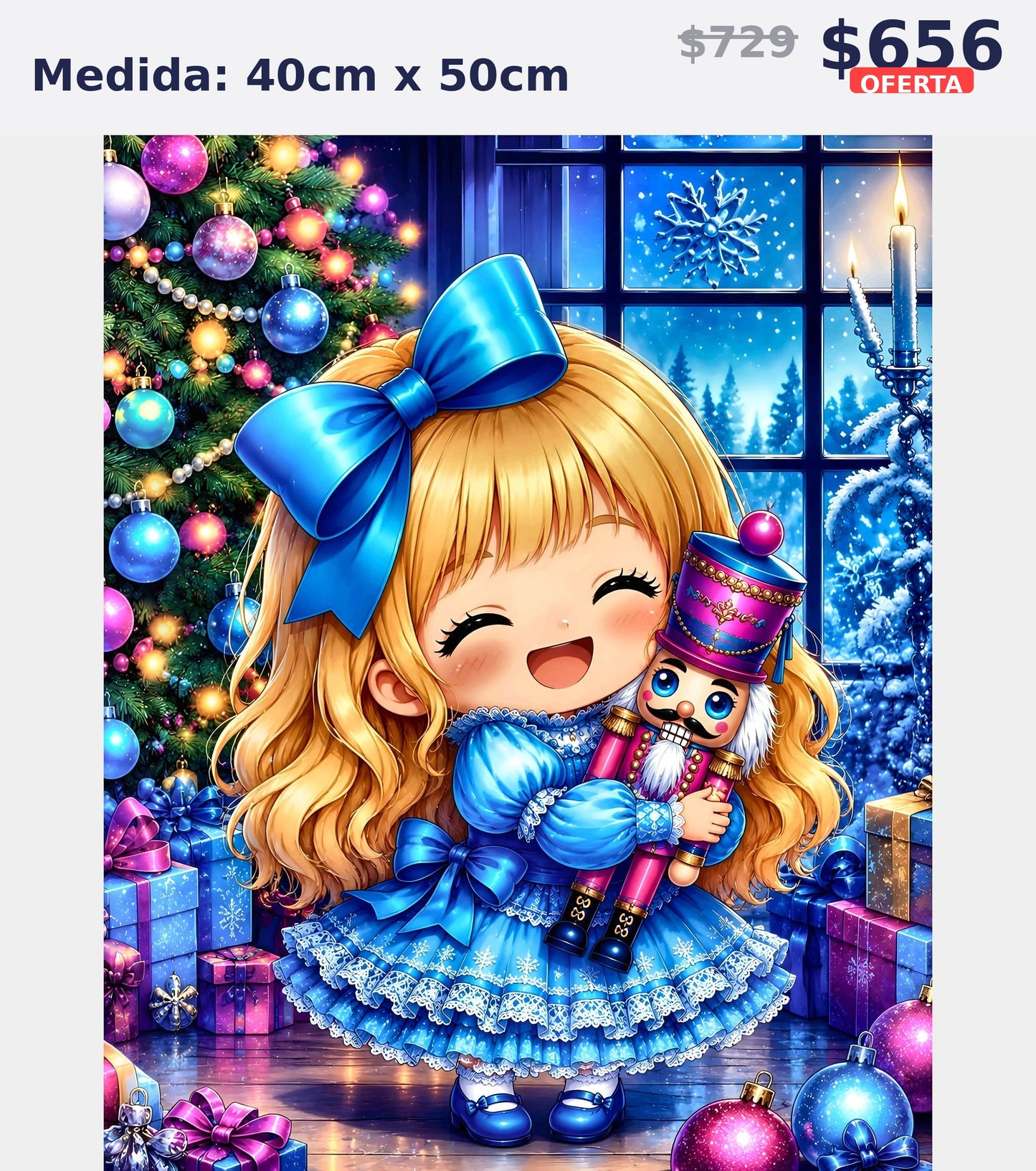 muneca navidena azul 40 x 50 | Aparta con $100 / Resta $483