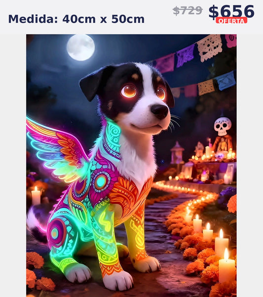 perro alebrije dia de muertos 40 x 50 | Aparta con $100 / Resta $483