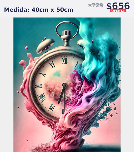 reloj abstracto 40 x 50 | Aparta con $100 / Resta $483
