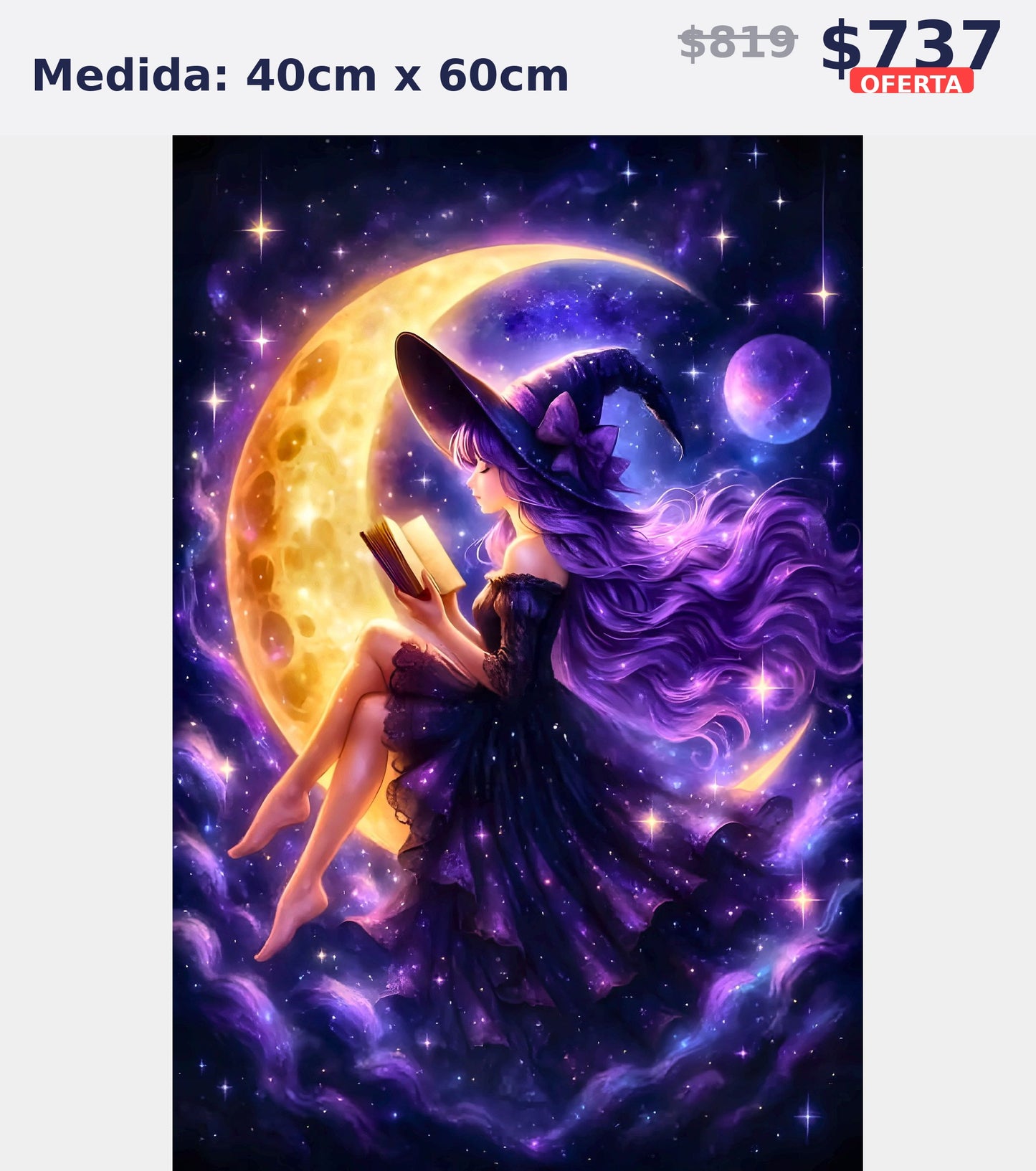 bruja leyendo luna 40 x 60 | Aparta con $100 / Resta $555