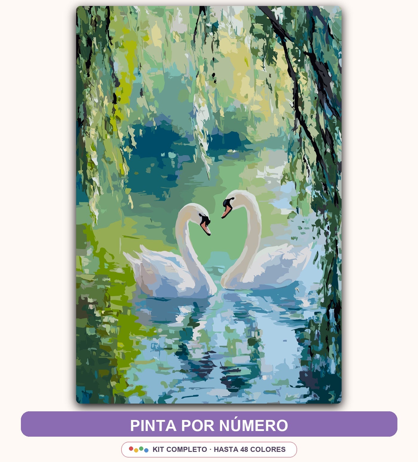 Cisnes en Lago Verde | 40 x 60 cm