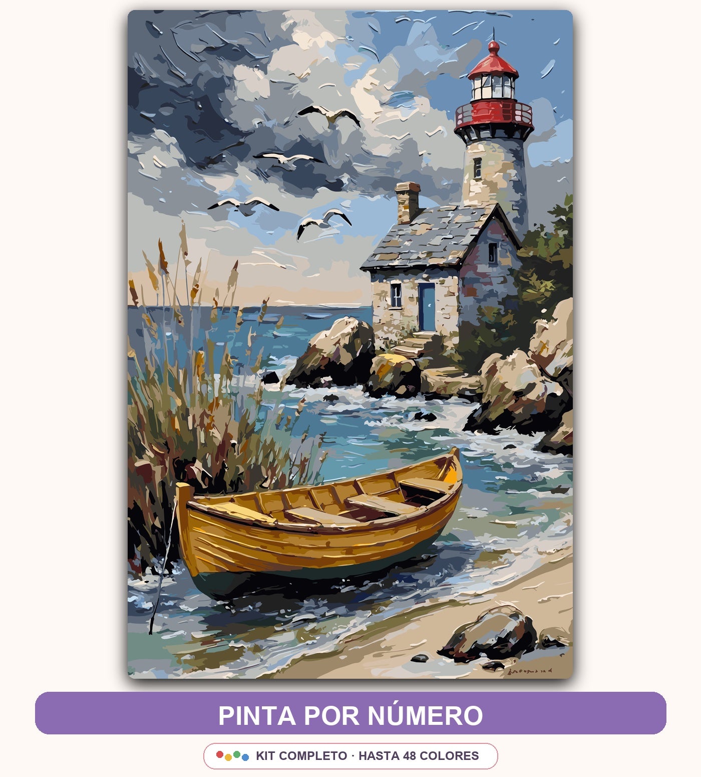 Faro con Bote | 40 x 60 cm