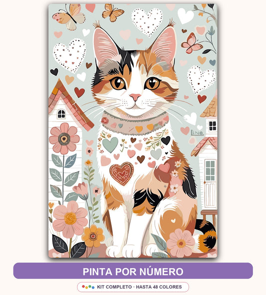 Gatito de Corazones | 40 x 60 cm