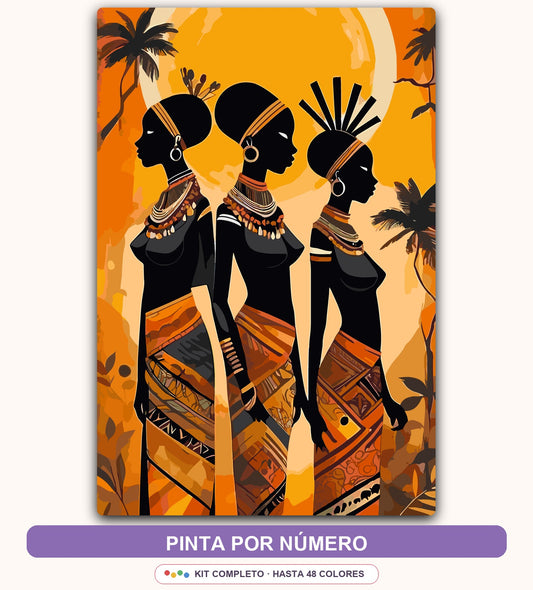 Mujeres Africanas al Atardecer | 40 x 60 cm