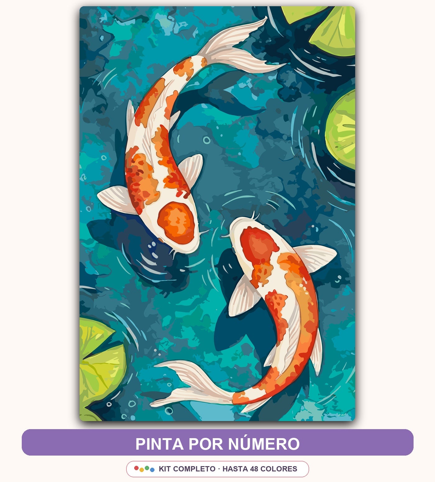 Peces Koi en Estanque | 40 x 60 cm
