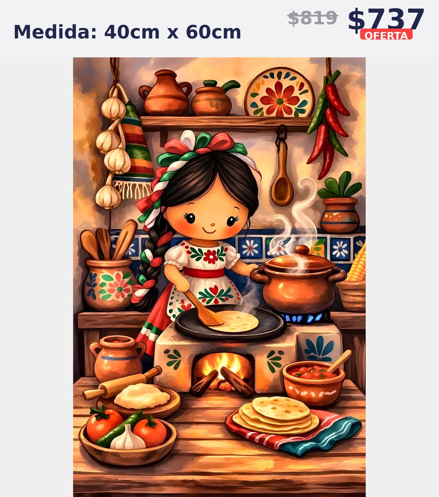 cocina mexicana muneca 40 x 60 | Aparta con $100 / Resta $555