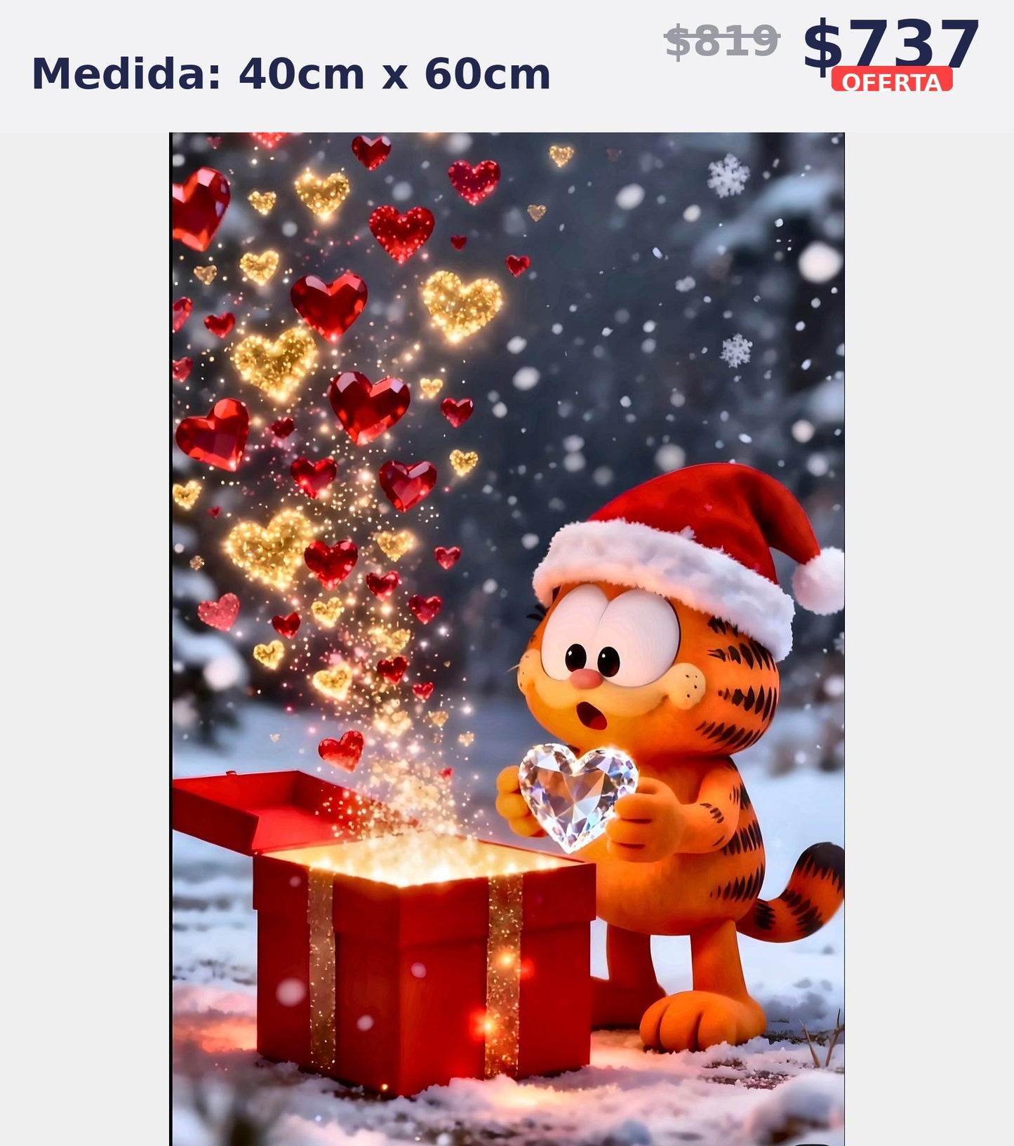garfield regalo navidad 40 x 60 | Aparta con $100 / Resta $555