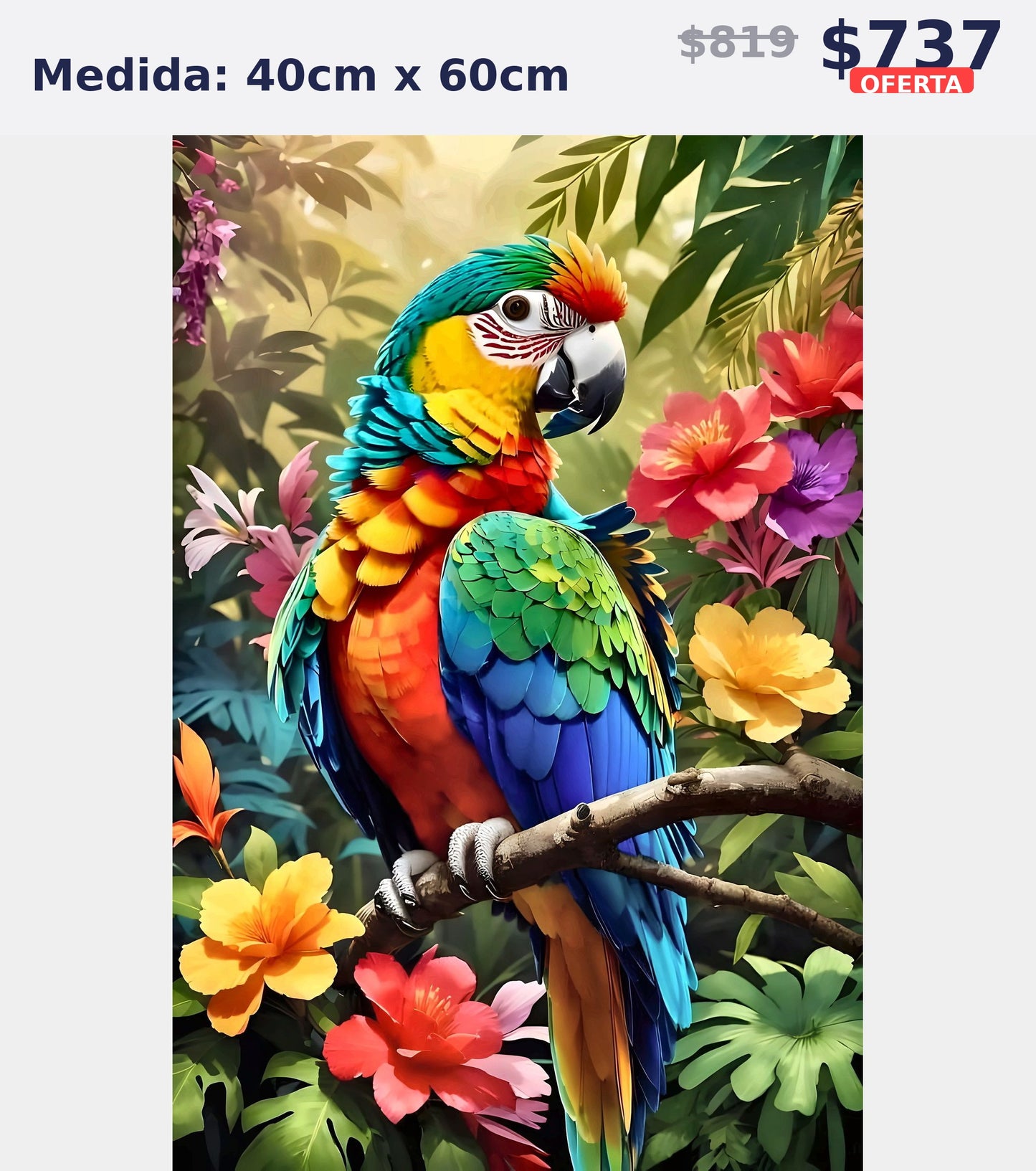 guacamaya tropical 40 x 60 | Aparta con $100 / Resta $555