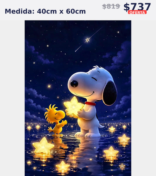 snoopy estrellas noche 40 x 60 | Aparta con $100 / Resta $555