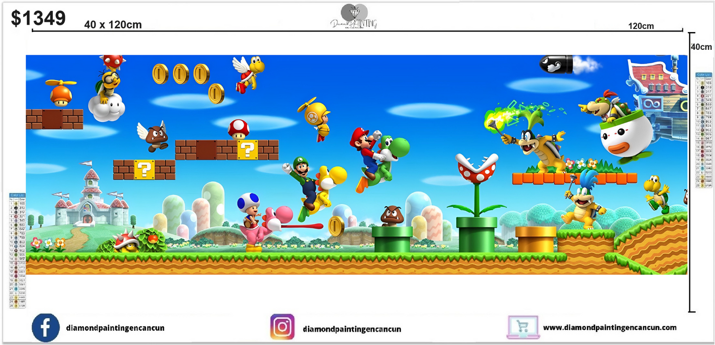 Mario 40 x 120cm contiene DIAMANTES AB Y POLVO DE HADAS