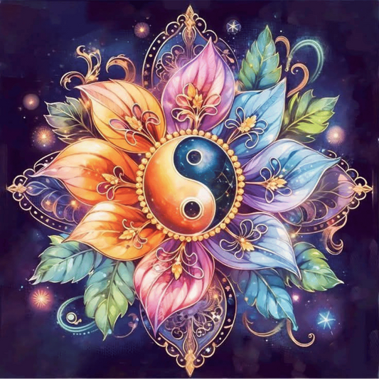 Flor Yin yang | 40 x 40 cm