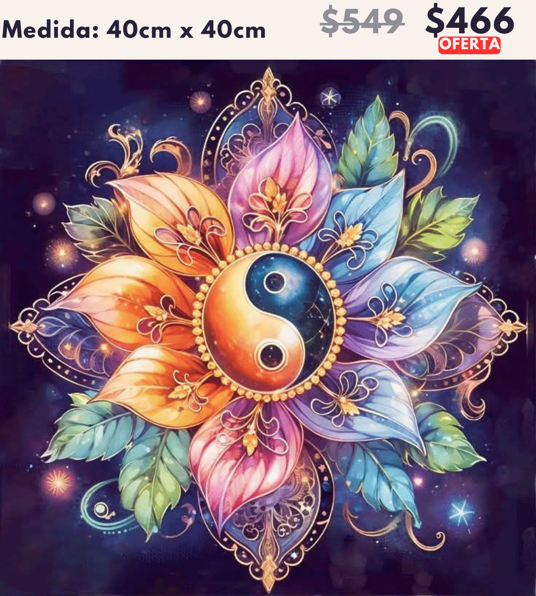 Flor yin yang 40 x 40 | Aparta con $100 / Resta $367