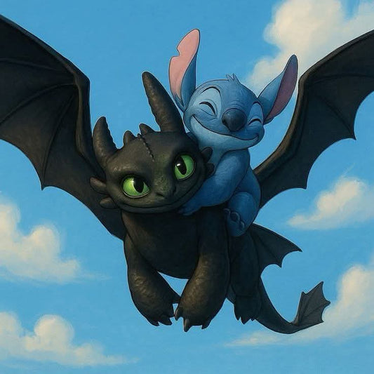 Stitch con chimuelo | 40 x 40 cm