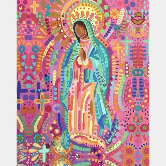 Virgen colorida 40 x 50
