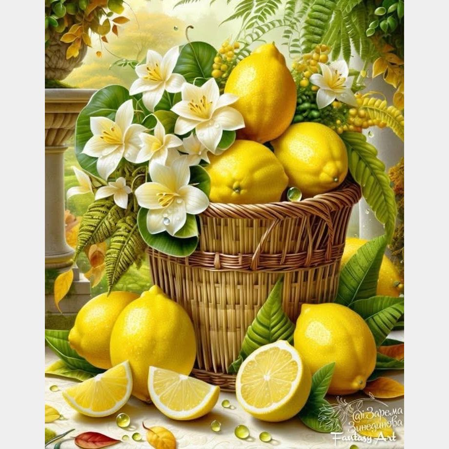 Canasta de limones | 40 x 50 cm