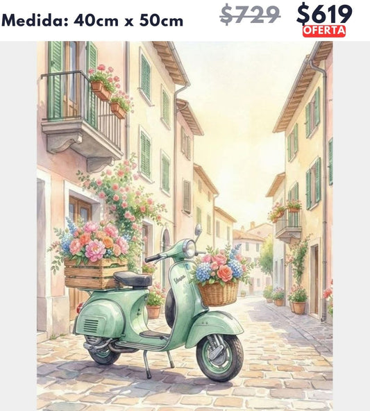 Paisaje moto 40 x 50 | Aparta con $100 / Resta $520