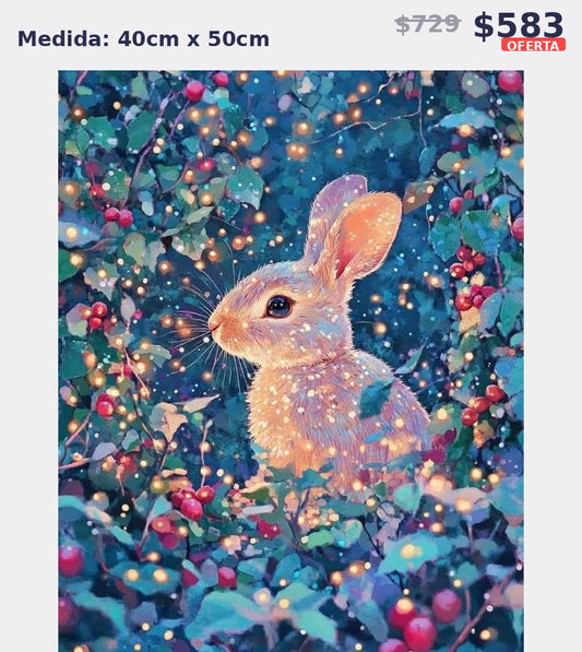 conejo brillante bosque 40 x 50 | Aparta con $100 / Resta $483