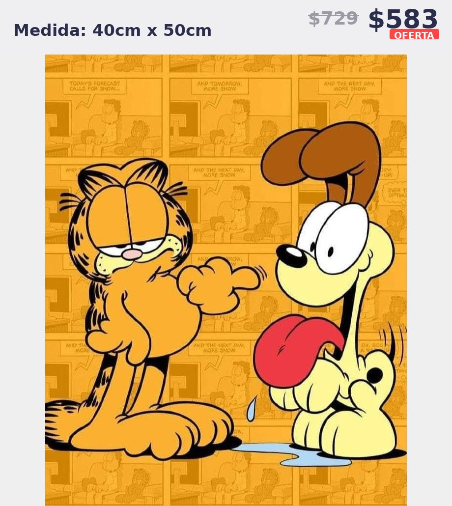 garfield y odie 40 x 50 | Aparta con $100 / Resta $483